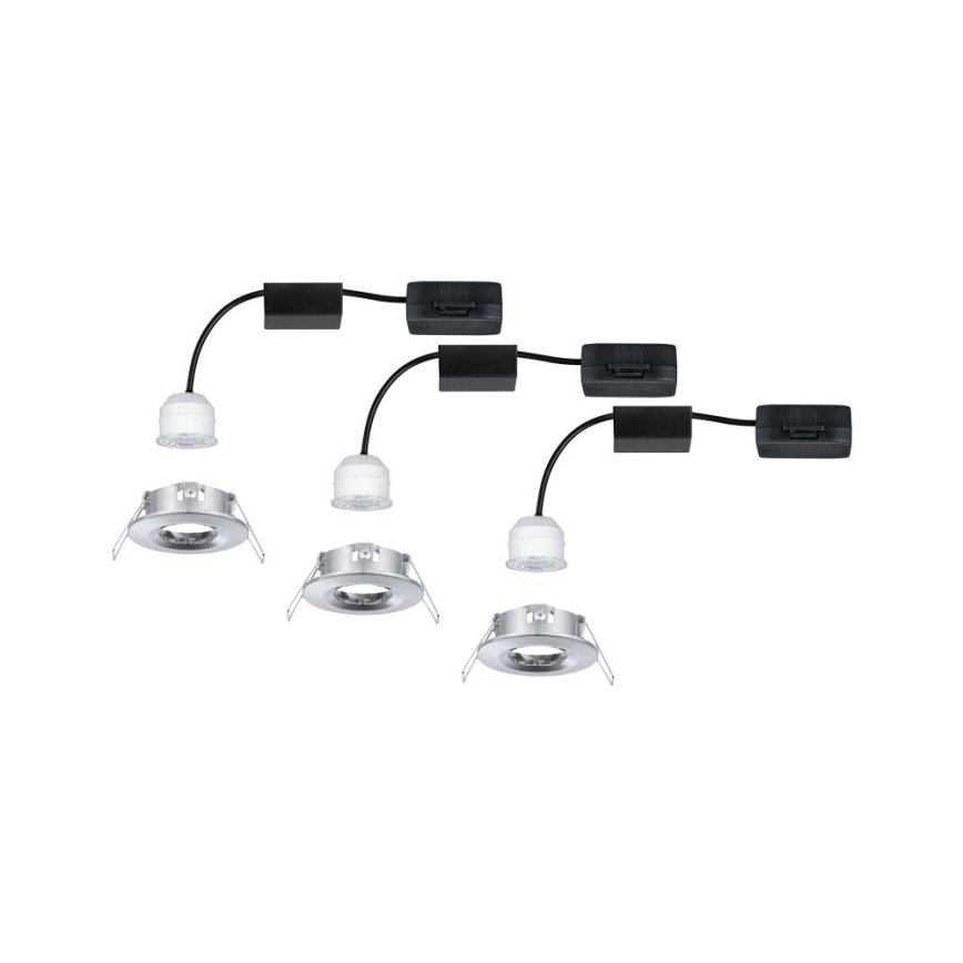 Paulmann 94303 - SET 3xLED/4W IP44 Badezimmer-Einbauleuchte COIN 230V