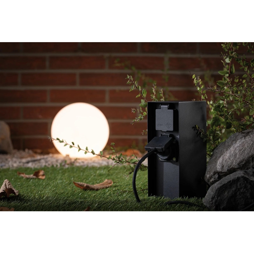 Paulmann 94314 - Outdoor-Steckdosensäule mit Timer 2Z SCHUKO