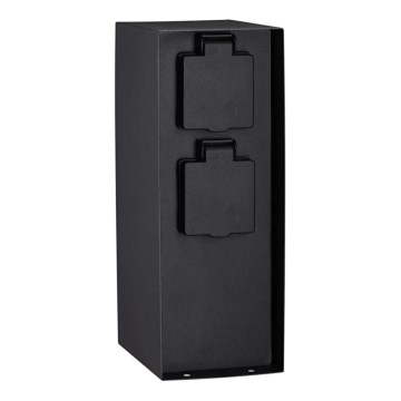 Paulmann 94315 - Outdoor-Steckdosensäule mit Dämmerungssensor RIO 3Z SCHUKO 230V IP44
