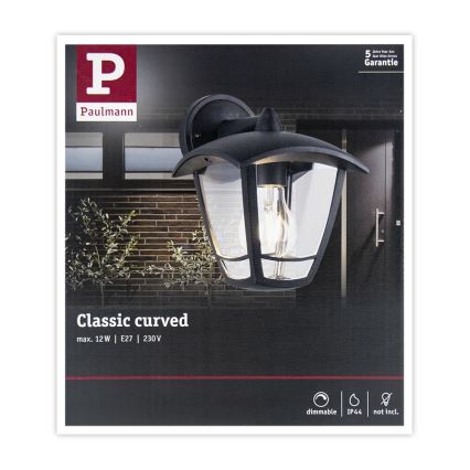 Paulmann 94392 - 1xE27/12W IP44 Außenwandbeleuchtung CLASSIC 230V