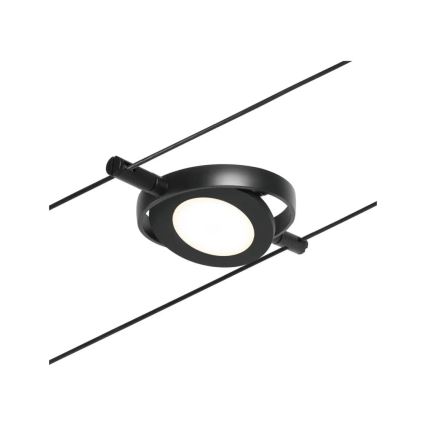 Paulmann 94418 - Set 5xLED/4,5W Komplettes Seilsystem ROUNDMAC 230V schwarz