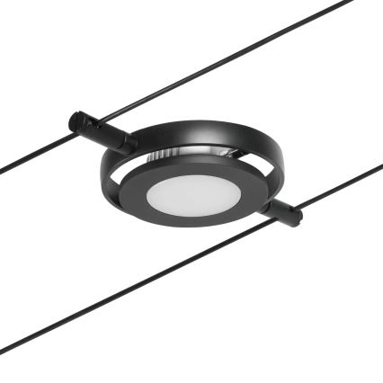 Paulmann 94418 - Set 5xLED/4,5W Komplettes Seilsystem ROUNDMAC 230V schwarz