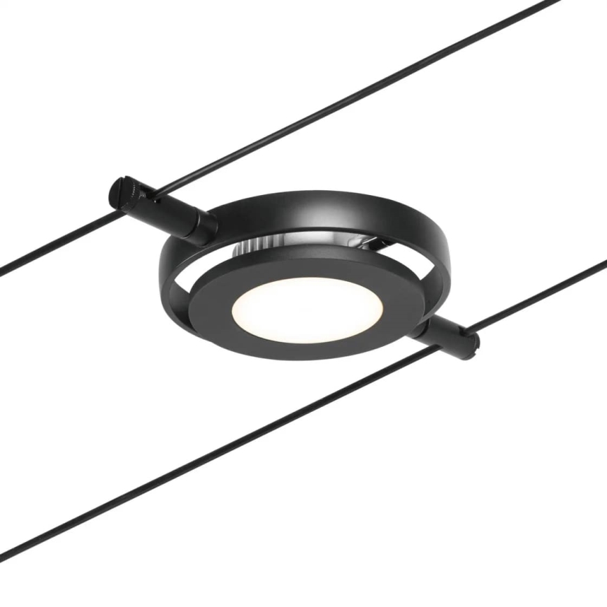 Paulmann 94418 - Set 5xLED/4,5W Komplettes Seilsystem ROUNDMAC 230V schwarz