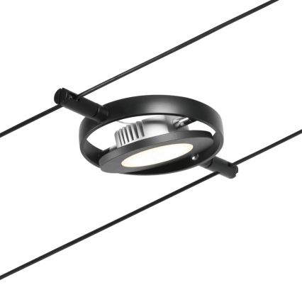Paulmann 94418 - Set 5xLED/4,5W Komplettes Seilsystem ROUNDMAC 230V schwarz