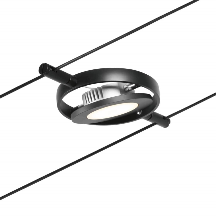 Paulmann 94418 - Set 5xLED/4,5W Komplettes Seilsystem ROUNDMAC 230V schwarz