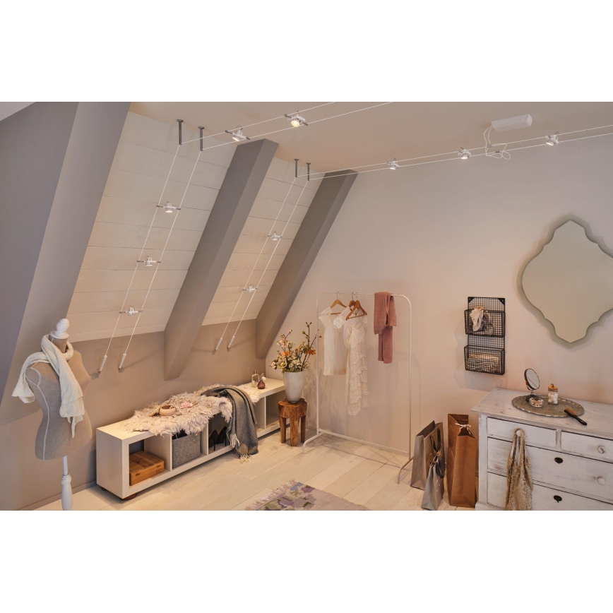 Paulmann 94432 - SET 5xGU5,3/10W Einbauleuchte für Seilsystem MAC 230V weiß