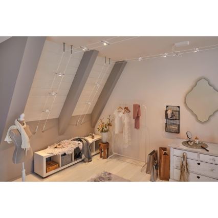 Paulmann 94432 - SET 5xGU5,3/10W Komplettes Seilsystem MAC 230V weiß