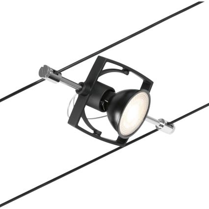 Paulmann 94434 - SET 5xGU5,3/10W Einbauleuchte für Seilsystem MAC 230V schwarz