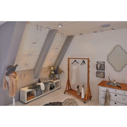 Paulmann 94436 - 5er-Set GU5.3/10W Komplettes CARDAN-Seilsystem 230 V mattchrom