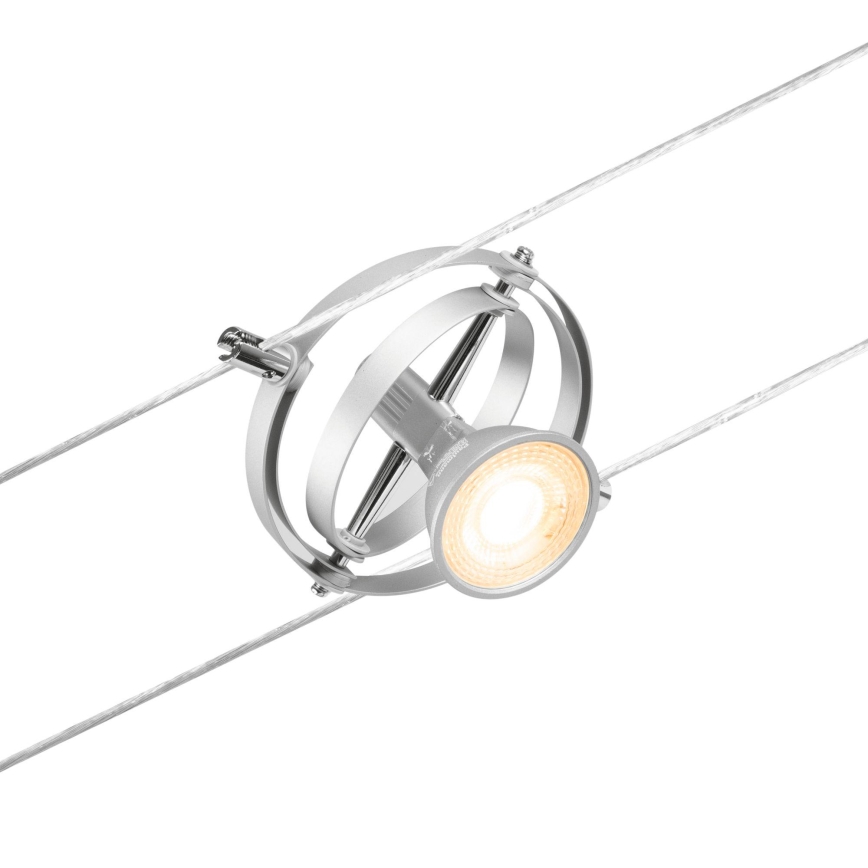 Paulmann 94436 - 5er-Set GU5.3/10W Komplettes CARDAN-Seilsystem 230 V mattchrom