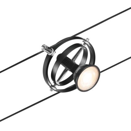 Paulmann 94440 - SET 5xGU5,3/10W Einbaustrahler für das Seilsystem CARDAN 230V schwarz