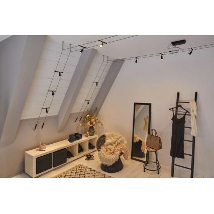 Paulmann 94446 - SET 5xGU5,3/10W Komplettes Seilsystem SALT 230V schwarz