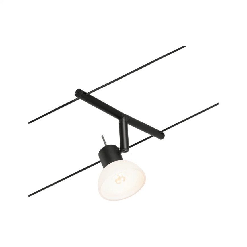 Paulmann 94450 - SET 5xGU5,3/10W Komplettes Seilsystem SHEELA 230V schwarz