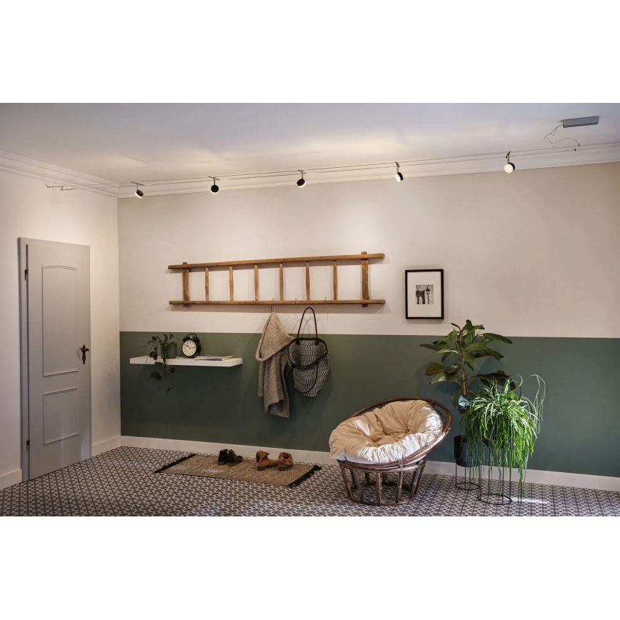 Paulmann 94457 - SET 5xLED/4W Spot für Seilsystem CLEAR 230V schwarz/glänzender Chrom