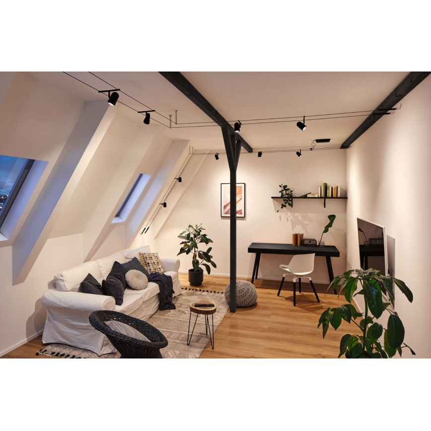 Paulmann 94469 - SET 5xGU5,3/10W Einbauleuchte für Seilsystem CUP 230V schwarz