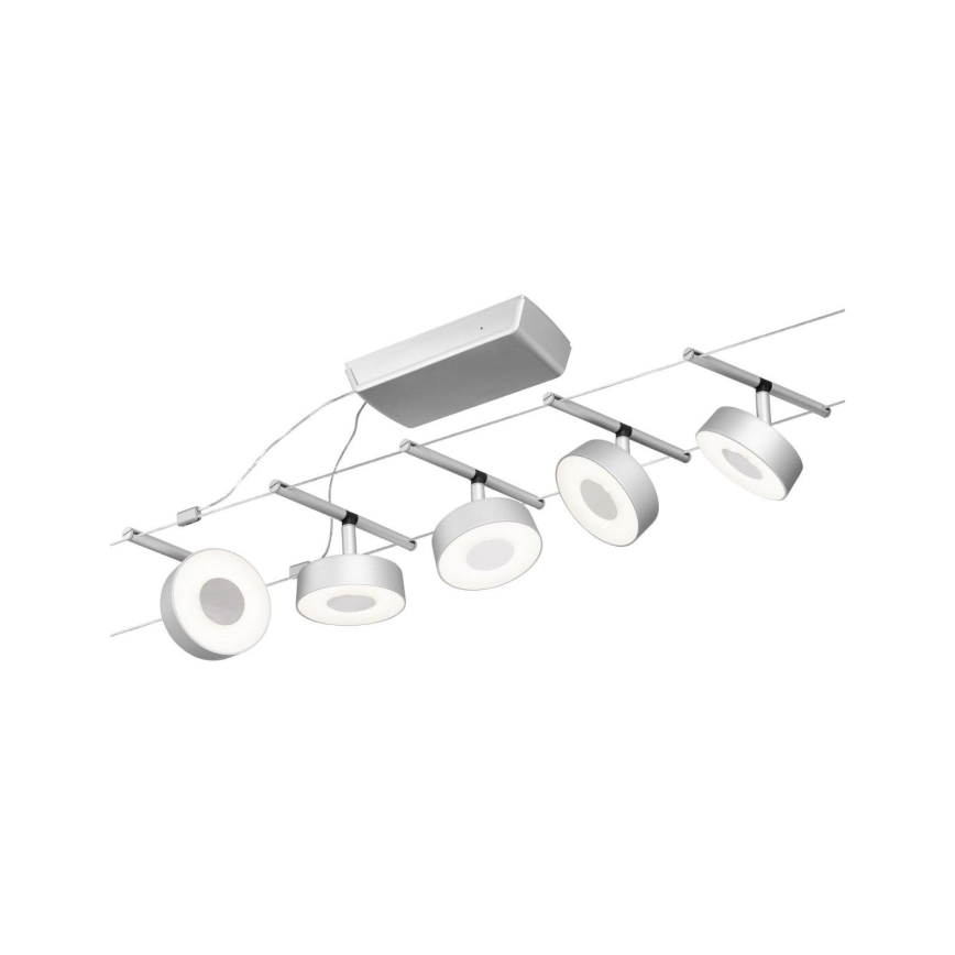 Paulmann 94475 - Set 5xLED/5W Komplettes Seilsystem CIRCLE 230V matt-chrom