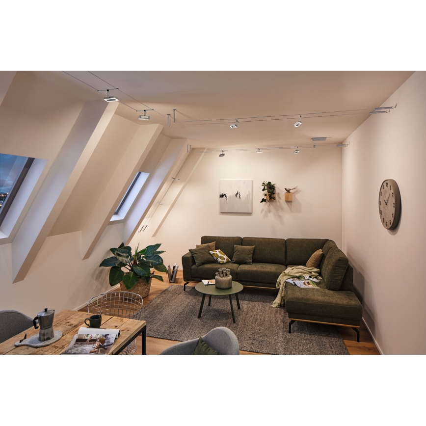 Paulmann 94481 - 5er-Set LED-Spot 4,8 W für Seilsystem FRAME, 230 V, matt-chrom