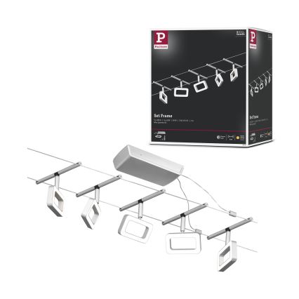 Paulmann 94481 - 5er-Set LED-Spot 4,8 W für Seilsystem FRAME, 230 V, matt-chrom