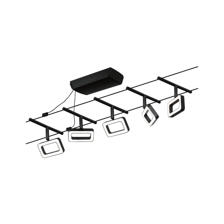 Paulmann 94485 - SET 5xLED/4,8W Einbauleuchte für das Seilsystem FRAME 230V schwarz