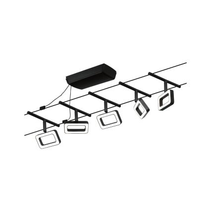 Paulmann 94485 - SET 5xLED/4,8W Komplettes Seilsystem FRAME 230V schwarz