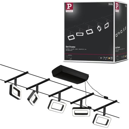 Paulmann 94485 - SET 5xLED/4,8W Komplettes Seilsystem FRAME 230V schwarz