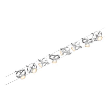 Paulmann 94490 - SET 8xGU5,3/7,5W Einbauleuchte für Seilsystem CARDAN 230V mattchrom