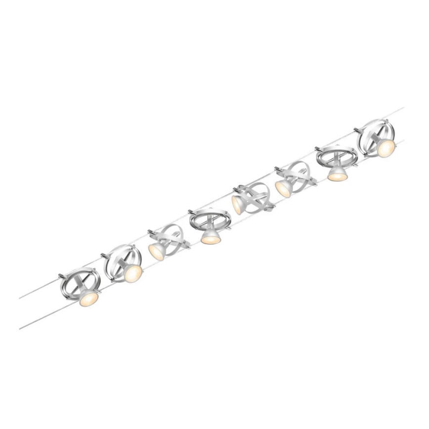 Paulmann 94490 - SET 8xGU5,3/7,5W Einbauleuchte für Seilsystem CARDAN 230V mattchrom