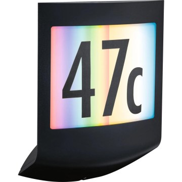 Paulmann 94513 - RGBW LED/8,2W IP44 dimmbare Hausnummernleuchte mit Dämmerungssensor PADEA 230V anthrazit