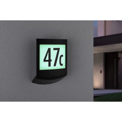 Paulmann 94513 - RGBW LED/8,2W IP44 dimmbare Hausnummernleuchte mit Dämmerungssensor PADEA 230V anthrazit