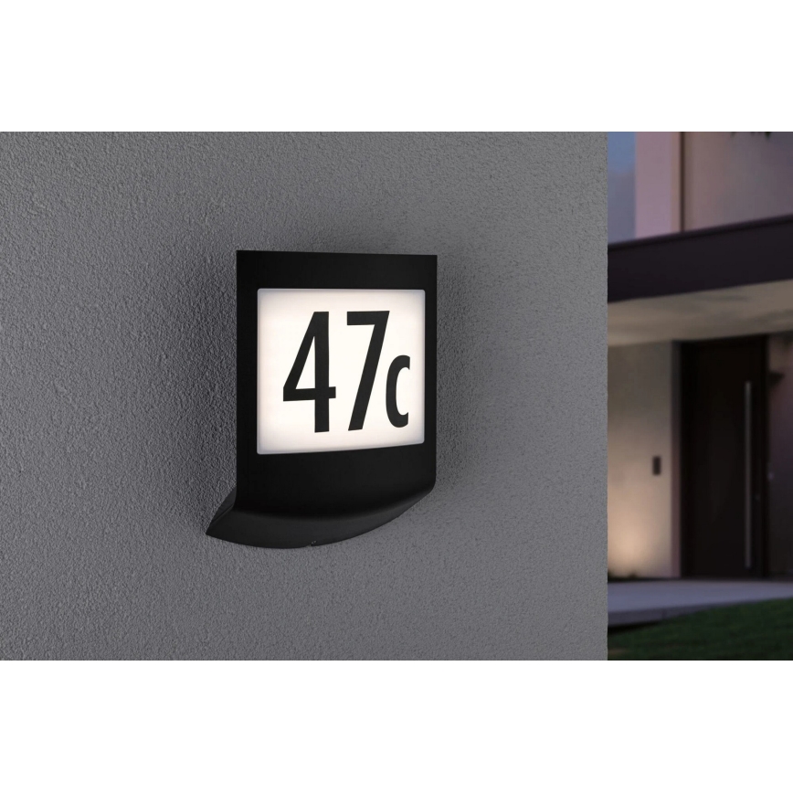 Paulmann 94513 - RGBW LED/8,2W IP44 dimmbare Hausnummernleuchte mit Dämmerungssensor PADEA 230V anthrazit