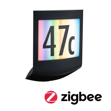 Paulmann 94513 - RGBW LED/8,2W IP44 dimmbare Hausnummernleuchte mit Dämmerungssensor PADEA 230V anthrazit