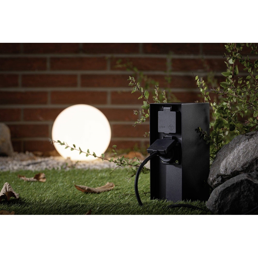 Paulmann 94657 - Outdoor-Steckdosensäule RIO 2Z SCHUKO 230V IP44