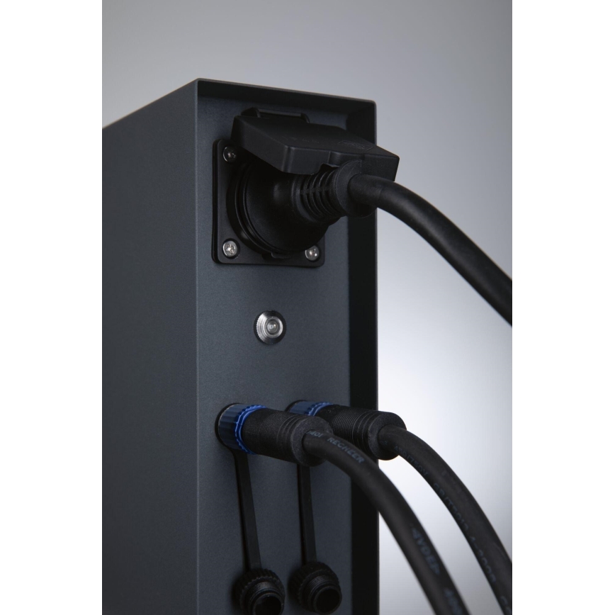 Paulmann 94701 - Outdoor-Steckdosensäule mit Dämmerungssensor RIO 2Z SCHUKO 230V IP44