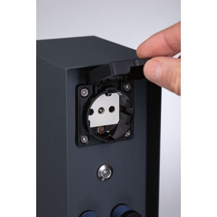 Paulmann 94701 - Outdoor-Steckdosensäule mit Dämmerungssensor RIO 2Z SCHUKO 230V IP44