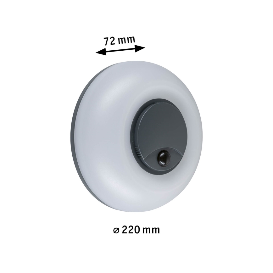 Paulmann 94956 - LED/20,5W IP65 dimmbare Außenwandleuchte mit Bewegungs- und Dämmerungssensor AUREVA 230V 2200/3000/4000K anthrazit