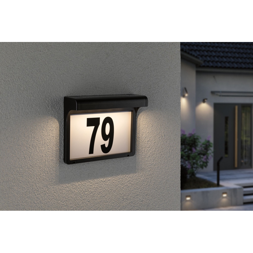 Paulmann 95388 - LED/0,05W IP44 Solar-Hausnummer mit Sensor DAYTON 4,8V
