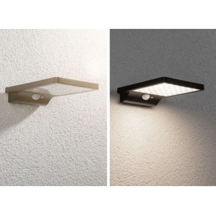 Paulmann 95393 - LED/4W IP44 Dimmbare Solar-Wandleuchte mit Sensor SOLVEIG 3,7V 2000 mAh