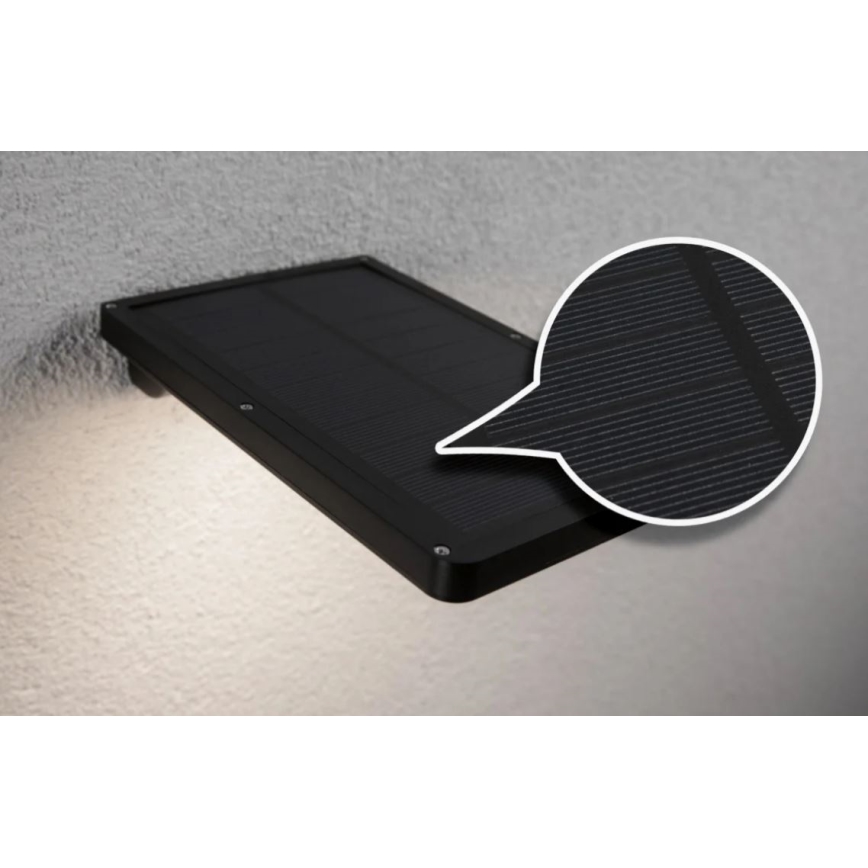 Paulmann 95393 - LED/4W IP44 Dimmbare Solar-Wandleuchte mit Sensor SOLVEIG 3,7V 2000 mAh