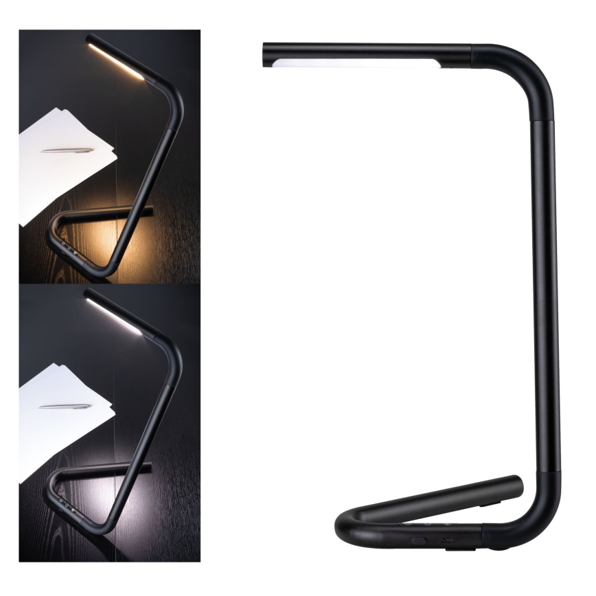 Paulmann 95424 - LED/4,5W Dimmbares Touch-Tischlicht FLEXLINK 5V/USB 4400 mAh Schwarz