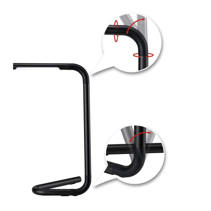 Paulmann 95424 - LED/4,5W Dimmbares Touch-Tischlicht FLEXLINK 5V/USB 4400 mAh Schwarz