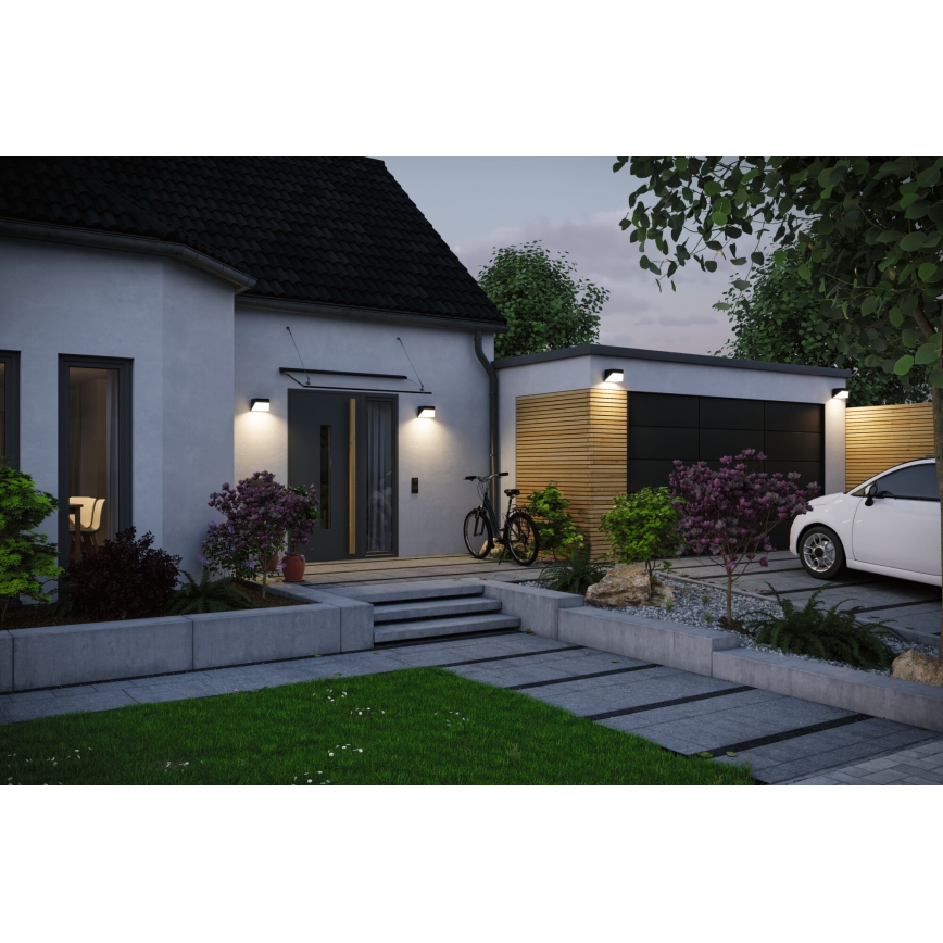 Paulmann 95746 - LED/2,3W IP44 Solar-Wandleuchte mit Sensor EILEEN 3,7/230V 4000 mAh schwarz