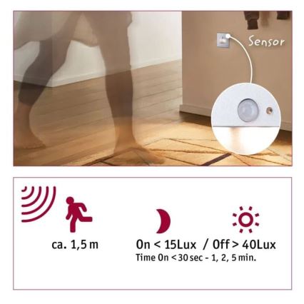 Paulmann  93134 - LED/1,2W Treppenleuchte mit Sensor EDGE 230V matt Chrom