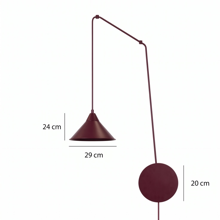Pendelleuchte ABRAMO an Kabel 1xE27/15W/230V rot