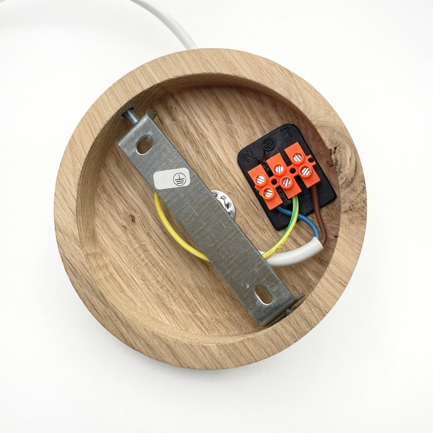 Pendelleuchte AIDA, 1x E27/60W/230V, Ø 35 cm, Eiche/Weiß