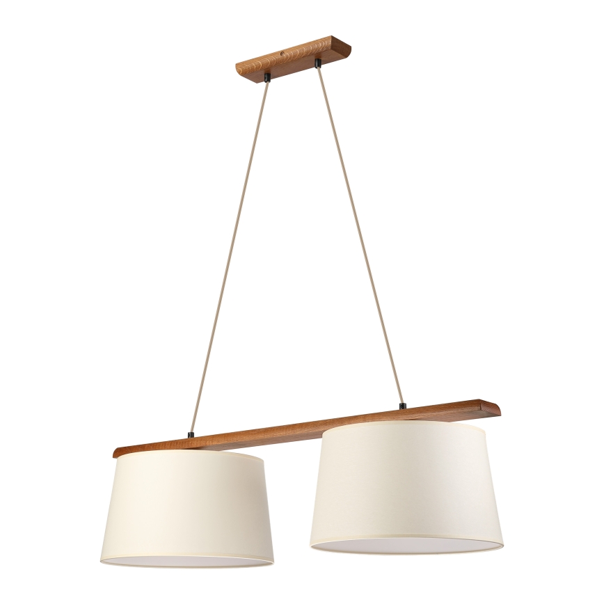 Pendelleuchte AIDA 2xE27/15W/230V Ø 35 cm Eiche/Creme