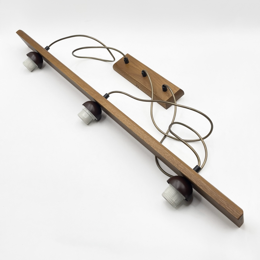 Pendelleuchte AIDA, 3xE27/15W/230V, Ø 25 cm, Eiche/Raffia
