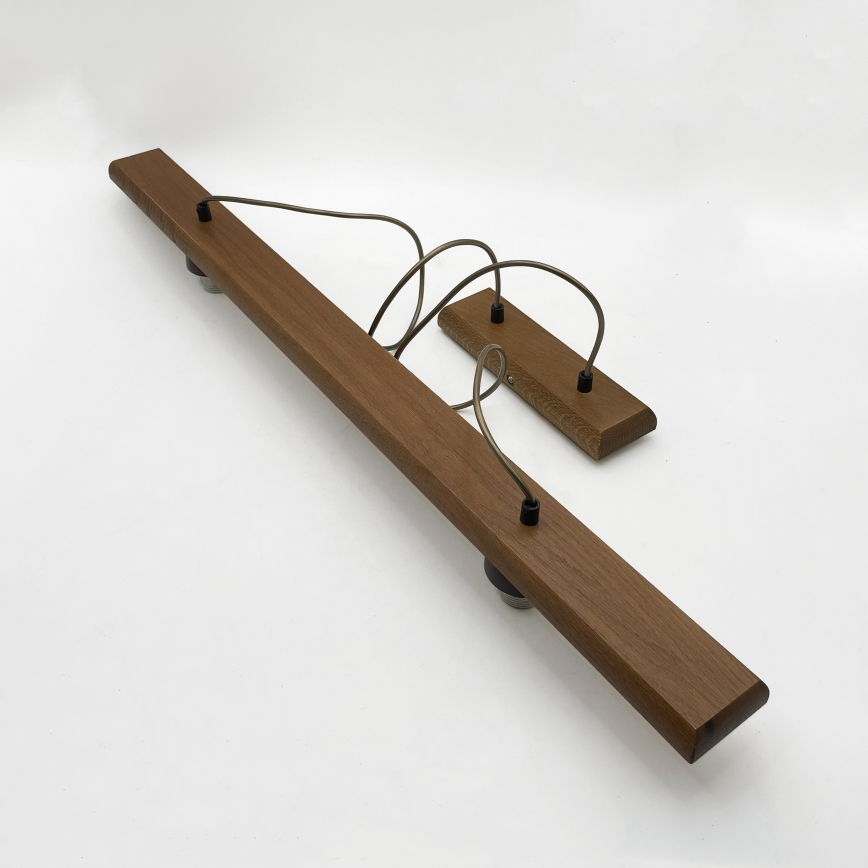 Pendelleuchte AIDA an Kabel, 2xE27/15W/230V, Ø 35 cm, Eiche/Raffia