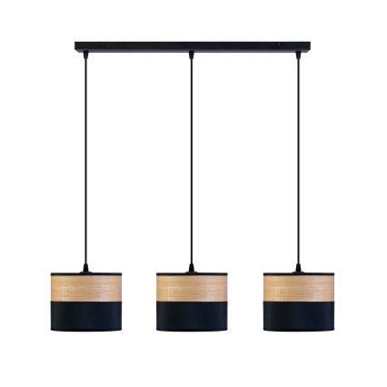 Pendelleuchte ALBA 3xE27/15W/230V schwarz/braun