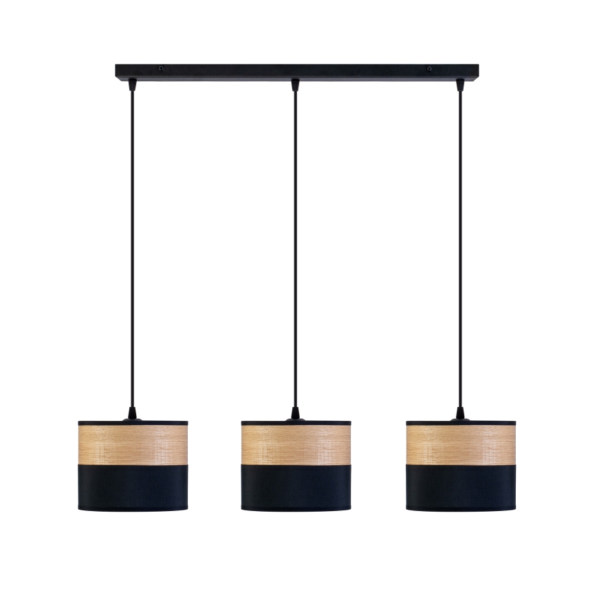 Pendelleuchte ALBA 3xE27/15W/230V schwarz/braun