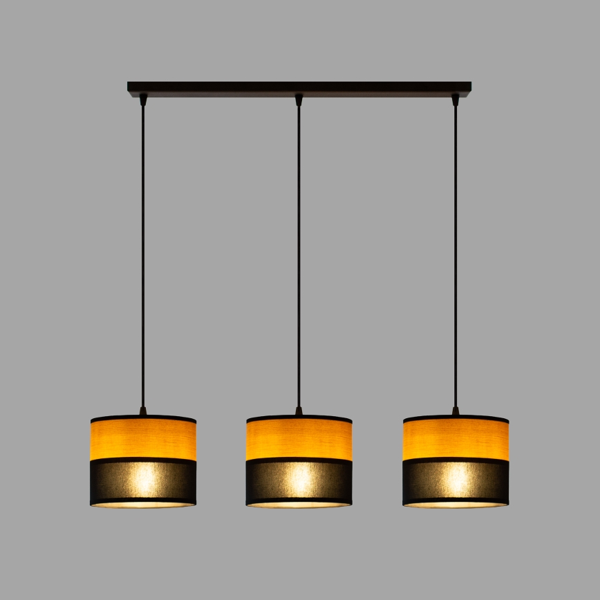 Pendelleuchte ALBA 3xE27/15W/230V schwarz/braun
